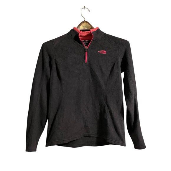 The North Face Fleece 1/4 Zip Pullover Womens Medium Black Lightweight Jacket - Picture 1 of 10